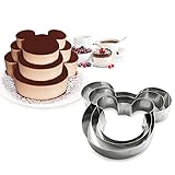 FunWhaleljm 3-stöckige Maus, mehrschichtige Kuchen-Backformen, Edelstahl, 3...