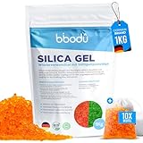 BIBODU Silica Gel Orange 1KG + 10 Beutel | Silica Kugeln Wiederverwendbar mit...