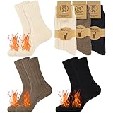 Belloxis 3 Paare Alpaka Thermosocken Damen Warme Wintersocken Dicke Stricksocken...