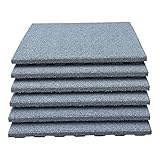 LANDGRID 6X Fallschutzmatten 50x50x4cm Grau Spielplatz Gummimatte Kletterturm...