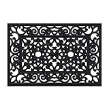 Relaxdays Fußmatte Gummi, Fußabtreter mit Ornamenten, 60x40 cm, Schuhmatte...