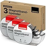 GAUDER Magnetband selbstklebend im Spender (3 Stück) I Magnetklebeband I...