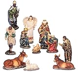 Unbekannt Krippenfiguren 11teiliges Set 14,5 cm Krippe Weihnachten
