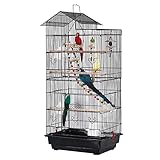 UISEBRT Vogelkäfig mit Käfigspielzeug - Großer Vogelhaus Vogelvoliere Metall...