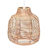 Decorasian Boho Lampenschirm aus Rattan – Korb Lampenschirm für Pendelleuchte...