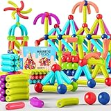 AOUVT 64 Pcs Magnetische Bausteine Spielzeug, 3D Konstruktions Spielzeug,...