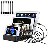 PRITEK USB Ladestation für Mehrere Geräte 6 Port USB Multi Ladestation Handy...