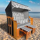 BRAST® Strandkorb Ostsee 3-Sitzer XL für 2-3 Personen | 155cm breit | 2...