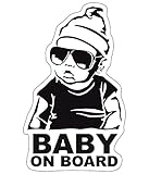 Baby on Board Aufkleber 12x7cm Auto Sticker -Finest Folia Autoaufkleber UV-...