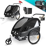 KESSER® Kinderfahrradanhänger Sport-RX 2in1 Jogger & Buggy 5-Punkt-Gurt...