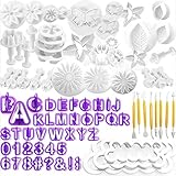 WJMY Fondant Ausstecher Backen DIY 84tlg Ausstechformen für Buchstaben, Zahlen,...