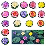 Druuzyl Schwimmende Blumen Künstliche Seerosen 16 Stück Teichpflanzen...
