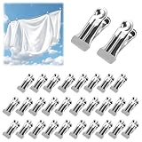 30 Stück Wäscheklammern Edelstahl, Wäscheklammern Klein, Wäscheklammerns...