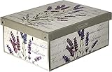 Aufbewahrungsbox mit Duftdeckel Lavendel aus Karton für Kleidung und Wäsche,...