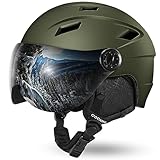 Odoland Erwachsene Skihelm Skihelm mit Visier, Leichter Race-Helm mit Helmvisier...