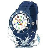 DTKID Kinderuhr Junge Mädchen,Lern Armbanduhr Kinder Mit Drehbarem...