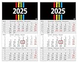 3-Monatskalender 2025 Pilot -,2 Stück Wandkalender 30 x 50 cm groß -...