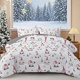 WONGS BEDDING Weihnachts Bettwäsche 135x200 2 Teilig, Weihnachtsmann Muster...