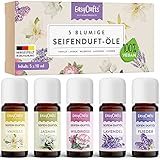 EasyCrafts® Seifenduftöl BIO - Seifen Duftöl Set aus 5 x 10 ml blumige Düfte...