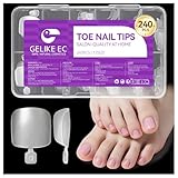 Gelike ec Quadrat Künstliche Fussnägel Tips: 240Stück Matte Weiches Gel...