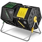 DF OMER Grosser Zweikammer-Trommelkomposter – Drehbares, Schnell Arbeitendes...