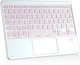 IVSOTEC für Beleuchtete Bluethooth Tastatur mit Touchpad, 7 Farben Kabellose...