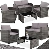 tectake Lounge Gartenmöbel Set Poly Rattan für den Garten, Möbel für den...