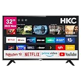 HKC Fernseher 32 Zoll (80 cm) Smart TV mit Netflix, Prime Video, Rakuten TV,...