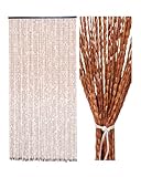 Ezcasch 90x200cm Holz Perlenvorhang - 52 Stränge Braun Retro Holzperlenvorhang...