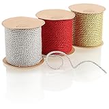 com-four® 3-teiliges Set Dekoband in 3 Farben - weihnachtliches Set...