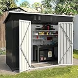 UDPATIO Metall Gartenhaus mit 5 m³ - 246 x 121 x 181 cm für den Außenbereich,...