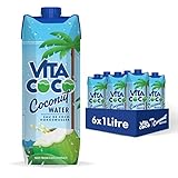 Vita Coco Pures Kokoswasser 6x1L, natürlich hydrierend mit Elektrolyten,...