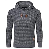 JustSun Herren Hoodie Kapuzenpullover Pullover Herren Karierter Jacquard Hooded...