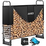 KESSER® Kaminholzregal Metall 130x36x117cm Brennholzregal außen Stahlrahmen +...