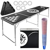 Jago® Bierpong Tisch Set - ab 18 / für Erwachsene, inkl. 6 Bälle & 100...