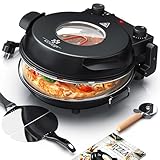 KESSER® Pizza-Ofen elektrisch bis 400 Grad | Elektrischer Pizzabäcker 1200W...