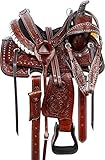 SHOWMEN CRAFT Premium Leder Western Barrel Racing Trail Reitsattel –...