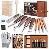 Schnitzwerkzeug Holz Schnitzset für Anfänger: Schnitzmesser Set 25-teiliges...