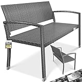 KESSER® Gartenbank Polyrattan 2-Sitzer Wetterfest | Rattan-Sitzbank...