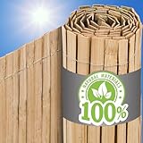 urfence Deine Oase: 100x600 Bambus Sichtschutz Zaun Holz - 100% Natur...