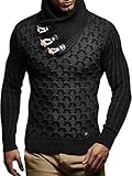 Leif Nelson Herren-Strickpullover Strick-Pulli mit Schalkragen Moderner...