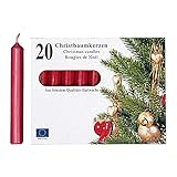 KCB 250 223-02 Christbaumkerzen, 9,6 cm, Ø 1,2 cm, rot (20er Pack)