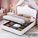 Dolamaní Polsterbett Jugendbett Mädchen Bett 140x200 cm mit Hydraulisches...