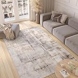 TAPISO Valley Teppich Kurzflor Modern Abstrakt Grau Beige Creme Mehrfarbig...