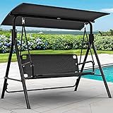 YITAHOME 3 Sitzer Hollywoodschaukel, Metall Outdoor Hollywoodschaukeln mit...