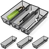 Rierousy 6 Stück Besteckkasten für Schubladen Aus Metall, Besteckeinsatz mit...