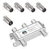 HB-DIGITAL SAT - BK - UKW - Verteiler 4-Fach Splitter (4-Wege) 5-2400 MHz *...