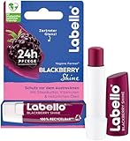 Labello Blackberry Shine Lippenpflegestift, Lippenpflege mit zartrotem Glanz...