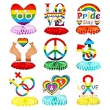 Gay Pride Dekoration, 9 Stück Pride Rainbow Honeycomb Papier LGBT Pride...