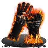 Grillhandschuhe Hitzebeständig bis 800°C, Ofenhandschuhe Topfhandschuhe...